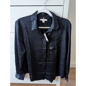 NWT Tommy Hilfiger Dark Blue Textured Button-Up Shirt